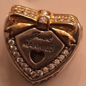 Pandora Sterling Silver Heart Charm with Bow